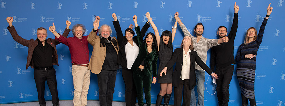 Das Film-Team von «Gott existiert, ihr Name ist Petrunya» auf der Berlinale 2019.