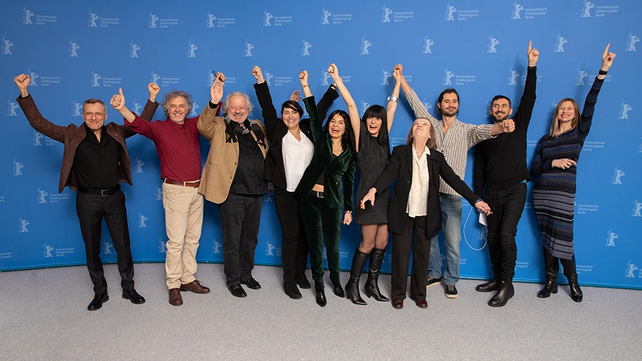 Das Film-Team von «Gott existiert, ihr Name ist Petrunya» auf der Berlinale 2019.