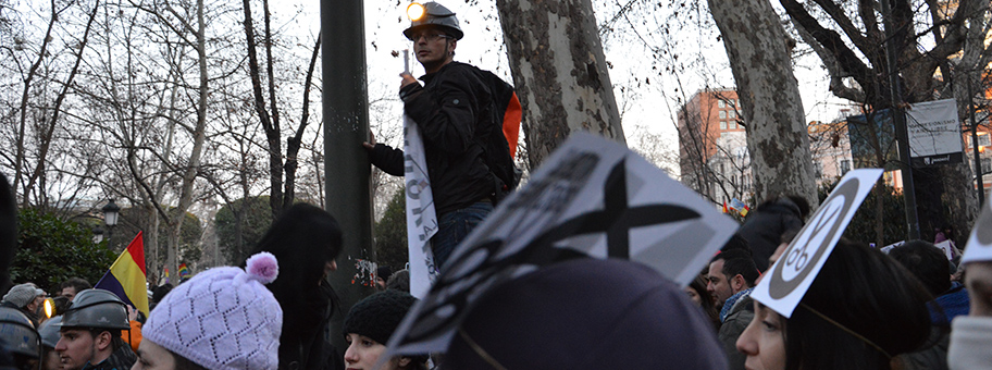 Demonstration von Bergarbeitern in Madrid am 23. Februar 2013.