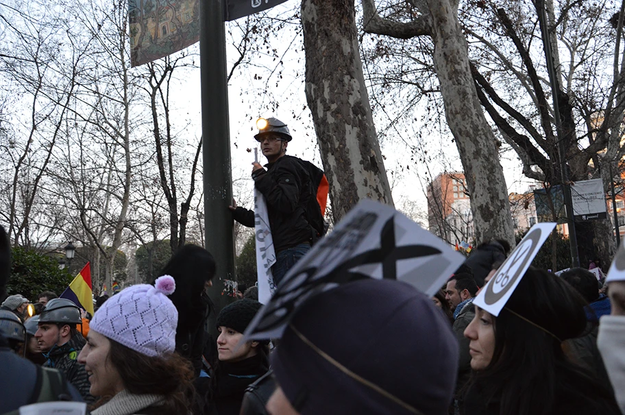 Demonstration von Bergarbeitern in Madrid am 23. Februar 2013.