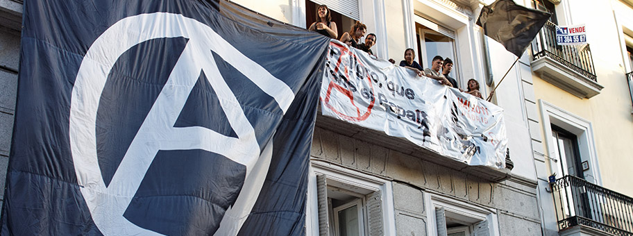 Spanische Anarchist:innen in Madrid, August 2011.