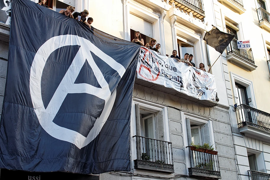 Spanische Anarchist:innen in Madrid, August 2011.