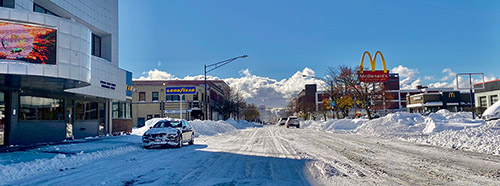 Strasse in Buffalo, New York, November 2022.