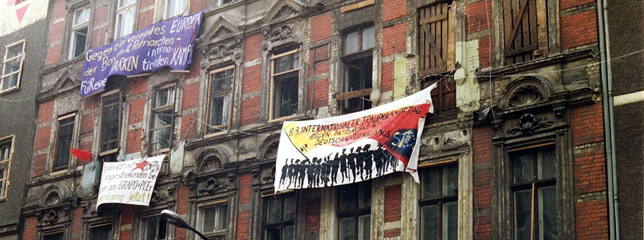 OstBerlin, Besetzte Häuser, Mainzer Strasse, Juni 1990.