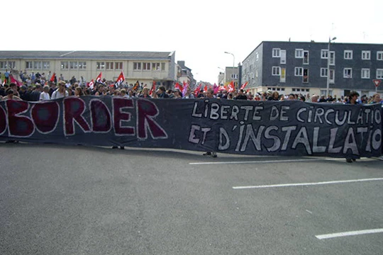 Demonstration zur Unterstützung der Sans-Papiers in Calais am 27. Juni 2009.