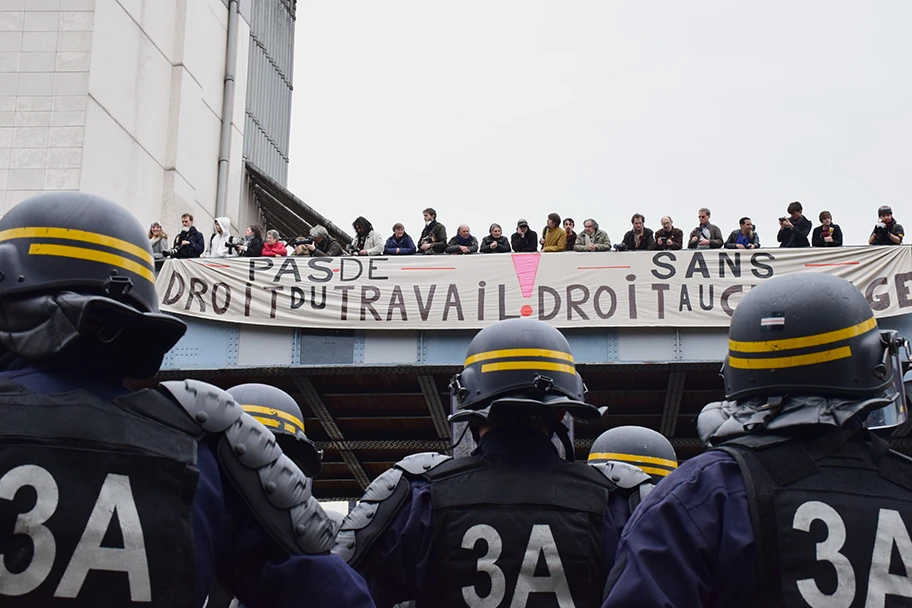 Demonstration gegen das neue Arbeitsgesetz in Frankreich, April 2016.