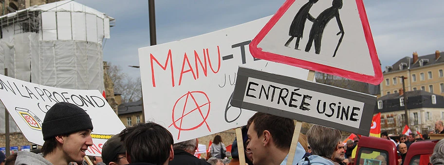 Demonstration in Le Mans gegen die Rentenreform am 28. März 2023.