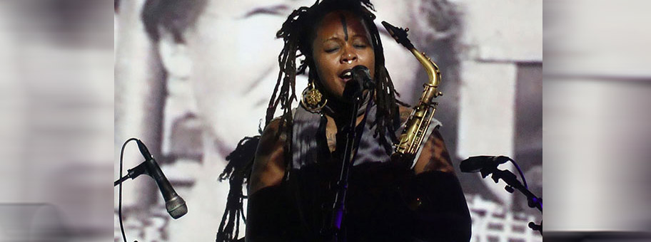 Die US-amerikanische Jazzmusikerin Mantana Roberts trat am 3.Tag des Festivals in Berlin auf.