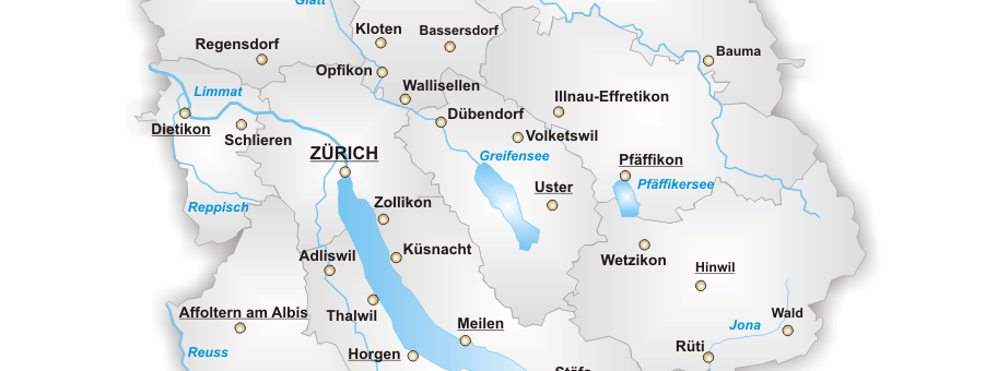 Gemeinden im Kanton Zürich.