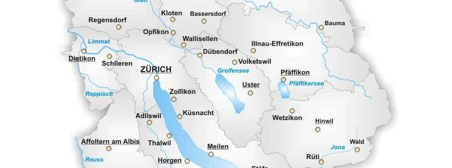 Gemeinden im Kanton Zürich.
