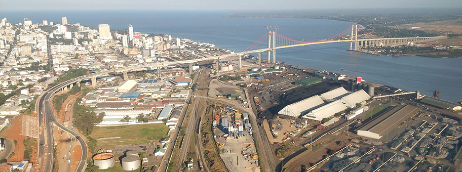 Luftansicht auf Maputo, die Hauptstadt von Mosambik.