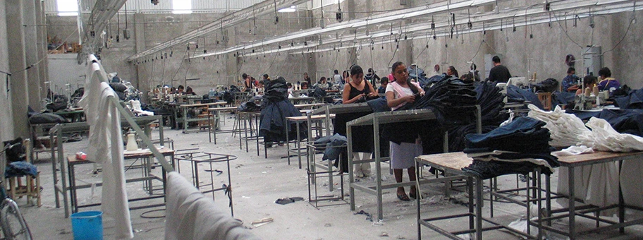 Eine Maquiladora Fabrik in Tijuana, Mexiko.