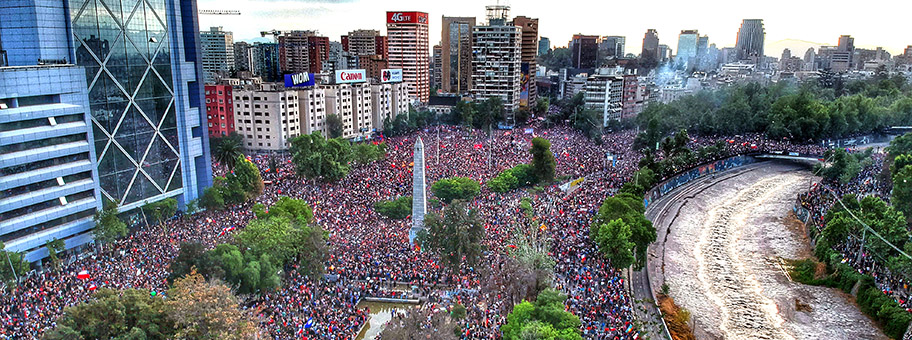 Massenprotest in Santiago de Chile, Oktober 2019.