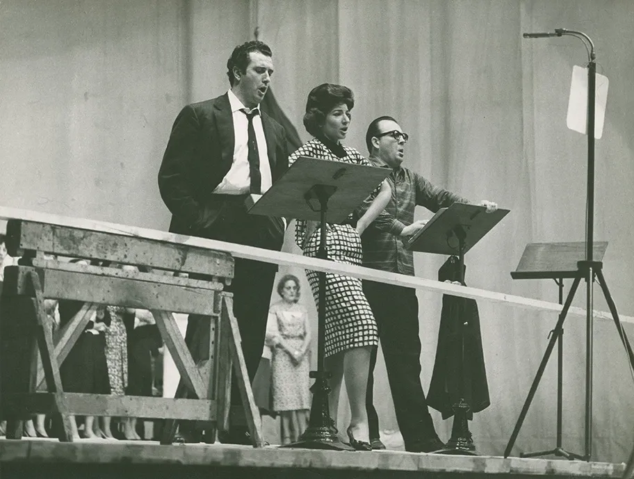Maria Callas während der Aufzeichnung von Vincenzo Bellinis Oper „Norma“ in Mailand, 1962.