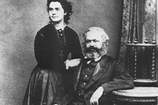 Karl Marx mit seiner Tochter Jenny.