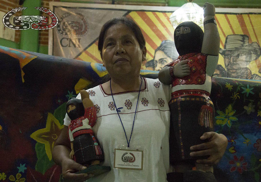 Indigena an der Konferenz des Congreso Nacional Indígena, 2018.