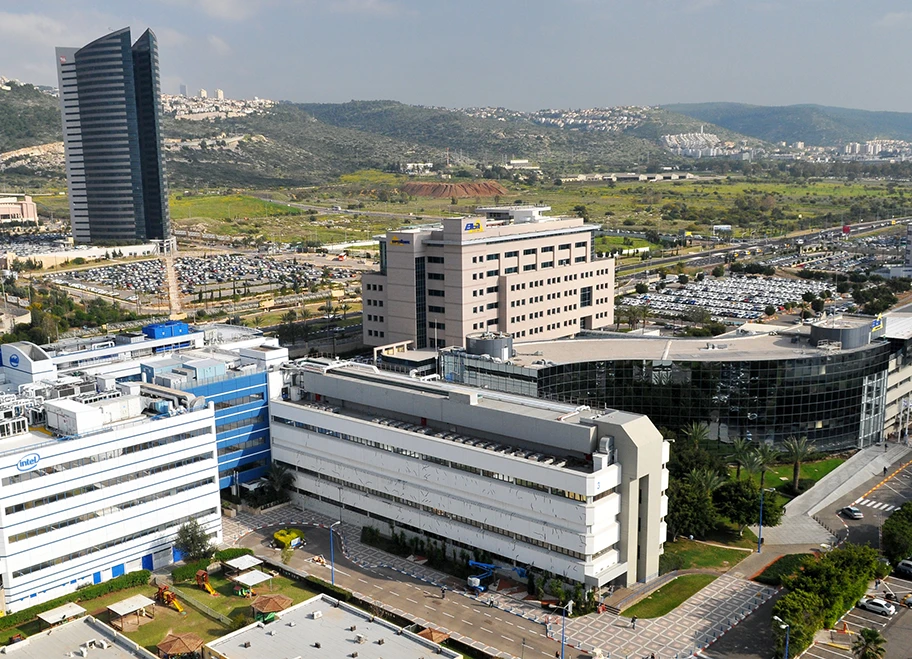 Firmengebäude des israelischen Rüstungsunternehmens Elbit Systems im Matam Hi-Tech Park in Haifa.