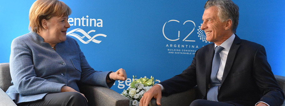 Mauricio Macri und Angela Merkel in Davos, Januar 2018.