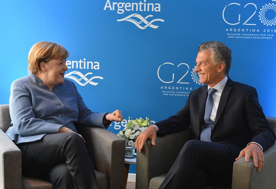 Mauricio Macri und Angela Merkel in Davos, Januar 2018.