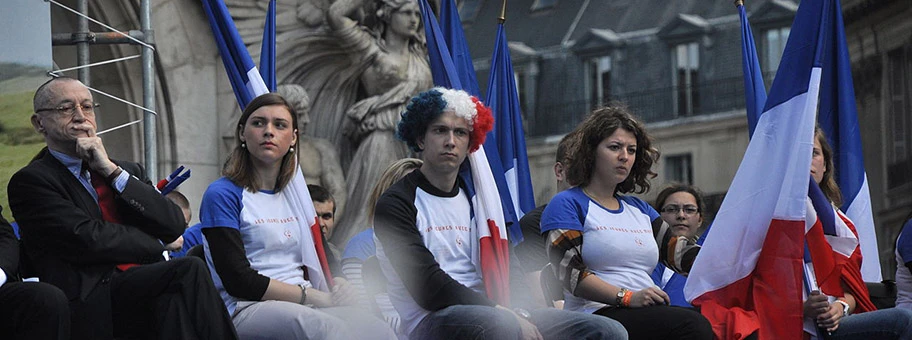 Front National-Anhänger bei einem Treffen in Paris, Mai 2012.