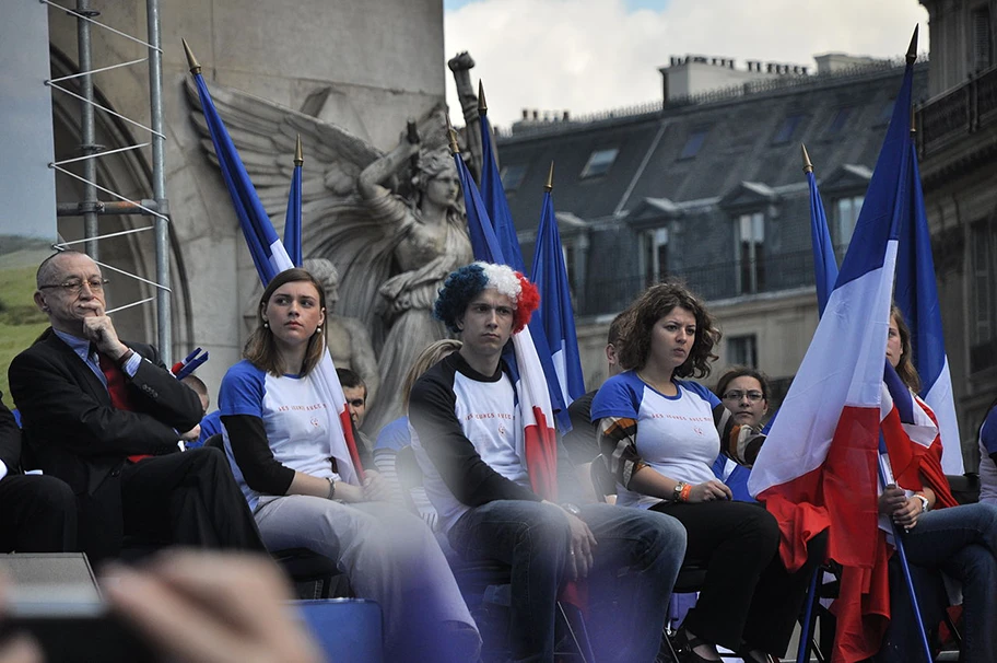 Front National-Anhänger bei einem Treffen in Paris, Mai 2012.