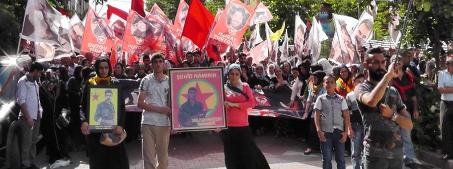 Protestmarsch am 23. Juli 2015 gegen den Bombenanschlag in Suruç.