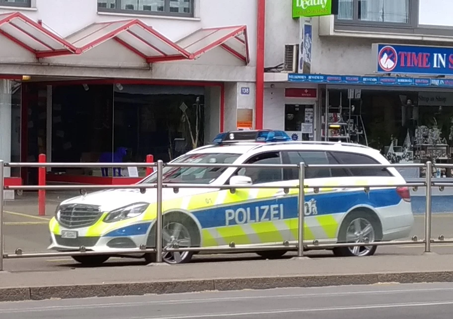 Polizeistreife in Basel, Mai 2018.