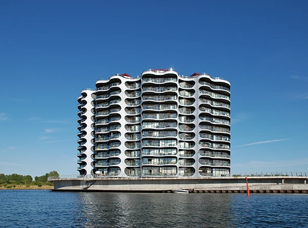 Das Wohngebäude Metropolis auf Sluseholmen in Kopenhagen.
