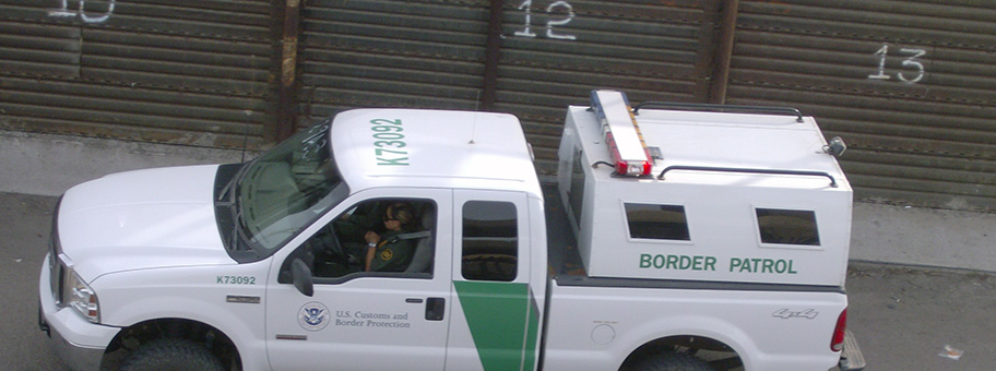 Fahrzeug der U.S. Border Patrol an der mexikanischen Grenze.