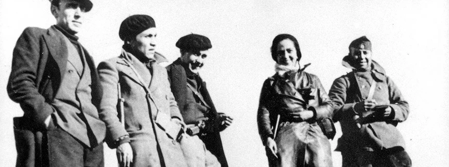 Kämpfer der revolutionär-marxistischen POUM im spanischen Bürgerkrieg, 1936.