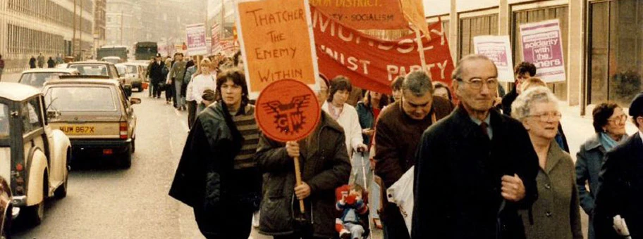 Demonstration während des britischen Bergarbeiterstreiks 1984 in London.