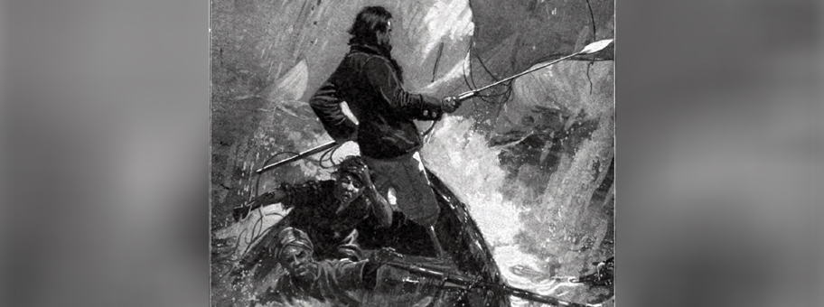 Illustration des letzten Kampfes mit Moby-Dick.