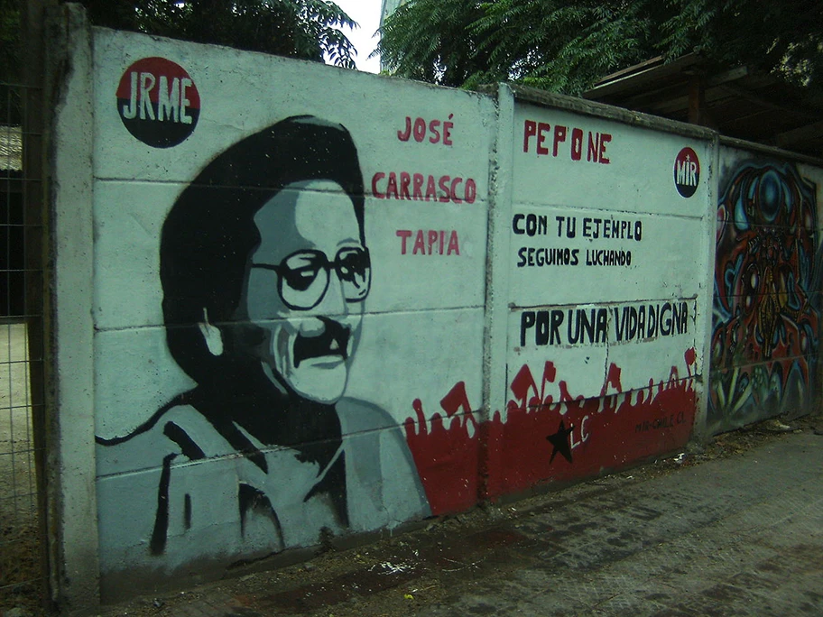 Mural in Santiago de Chile zur Erinnerung an José Carrasco.