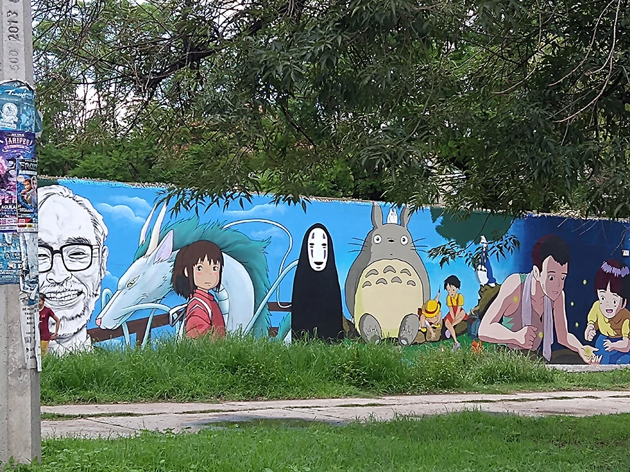 Graffitti zu Ehren des japanischen Animationskünstlers Hayao Miyazaki in Mexiko.