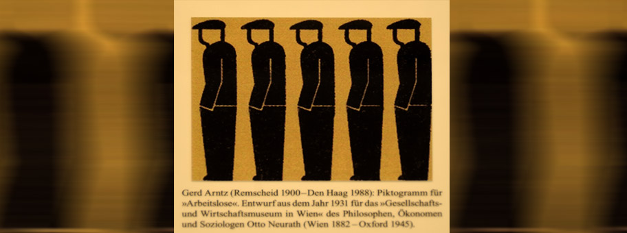 Museum Marienthal in der ehemaligen Consum-Filiale. Gerd Arntz (Remscheid 1900-Den Haag 1988): Piktogramm für