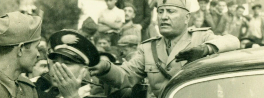 Besuch von Benito Mussolini in Aidussina am 9. Oktober 1940.