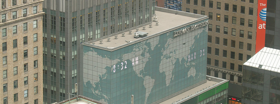Lehman Brothers Building an der Nordost Ecke 7th Avenue und West 49th Street, in Manhattan, New York City.