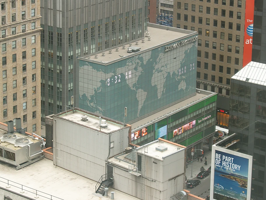 Lehman Brothers Building an der Nordost Ecke 7th Avenue und West 49th Street, in Manhattan, New York City.