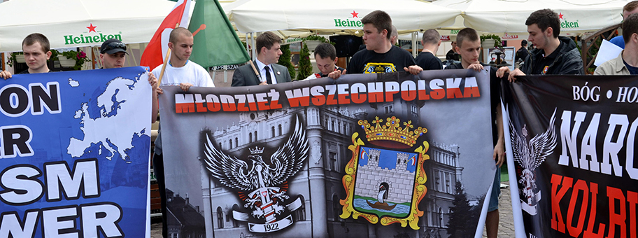 Manifestation der «Allpolnischen Jugend» (Młodzież Wszechpolska,) einer Jugendorganisation der Liga Polnischer Familien (Liga Polskich Rodzin, LPR) in Jarosław, Polen.