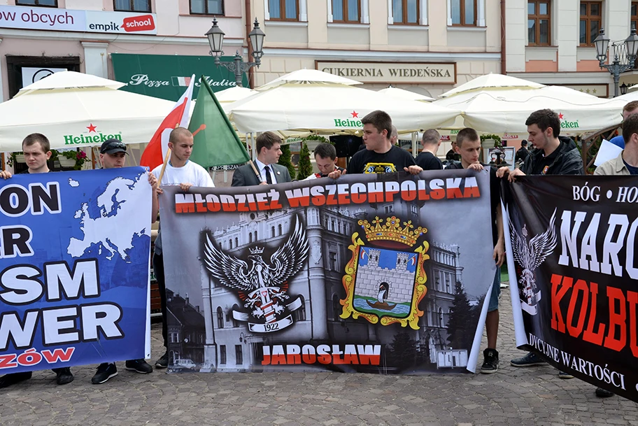 Manifestation der «Allpolnischen Jugend» (Młodzież Wszechpolska,) einer Jugendorganisation der Liga Polnischer Familien (Liga Polskich Rodzin, LPR) in Jarosław, Polen.