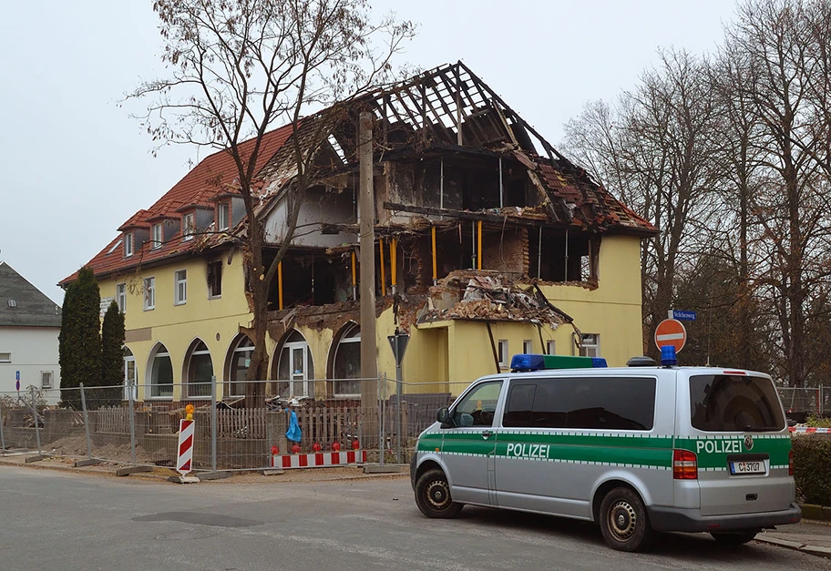 Das von dem „Nationalsozialistischen Untergrund“ bewohnte und in Brand gesteckte Haus in Zwickau.