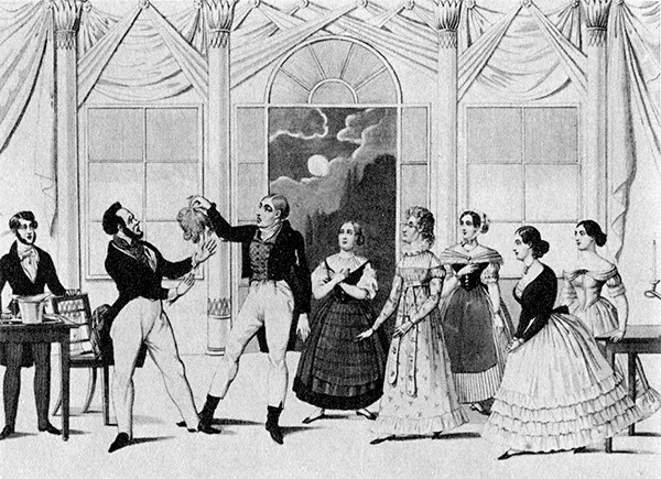Illustration von Johann Nestroy's Theaterstück «Der Talisman».