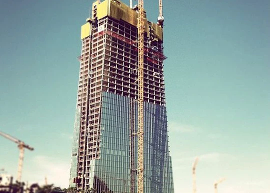 Neubau der Europäischen Zentralbank EZB in Frankfurt am Main.