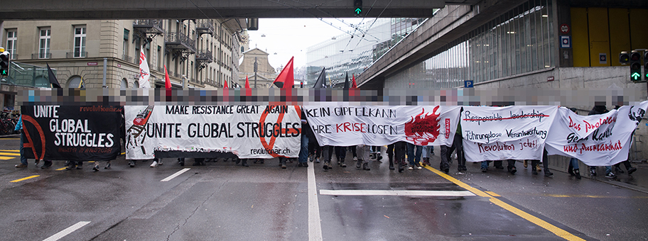 Start in den diesjährigen Gipfelprotest gegen WEF und G20.