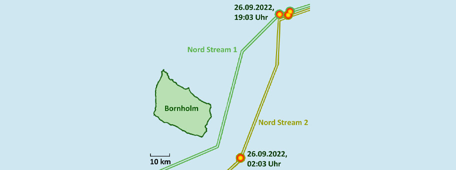 Nord-Stream-Anschläge vom 26. September 2022.