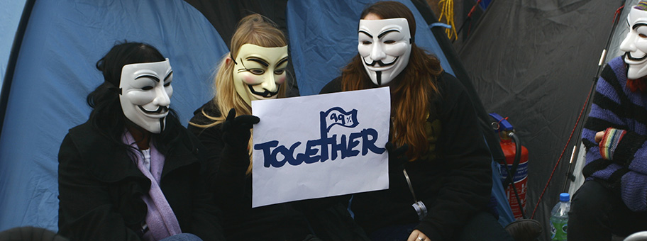Occupy Aktivisten an der Wall Street in New York.