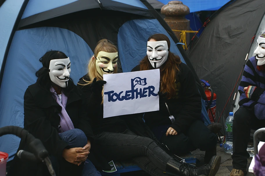 Occupy Aktivisten an der Wall Street in New York.