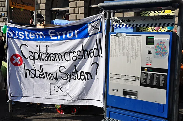 „Occupy“-Bewegung am Paradeplatz in Zürich (Schweiz).