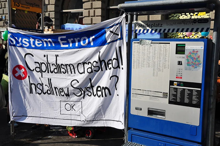 „Occupy“-Bewegung am Paradeplatz in Zürich (Schweiz).