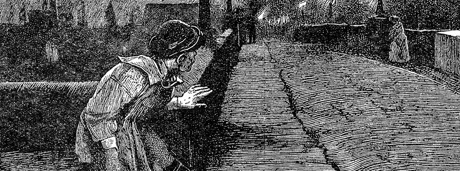 Auf der Lauer in den Strassen von London, Illustration zu Oliver Twist.